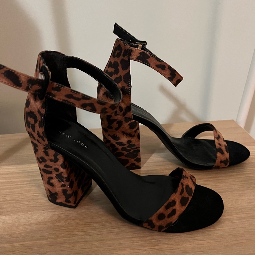 Cheetah ankle strap heel